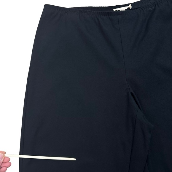 Eileen Fisher Black Pants Sz Medium Relaxed Cropped Leg Organic Cotton Side Zip - Picture 10 of 10